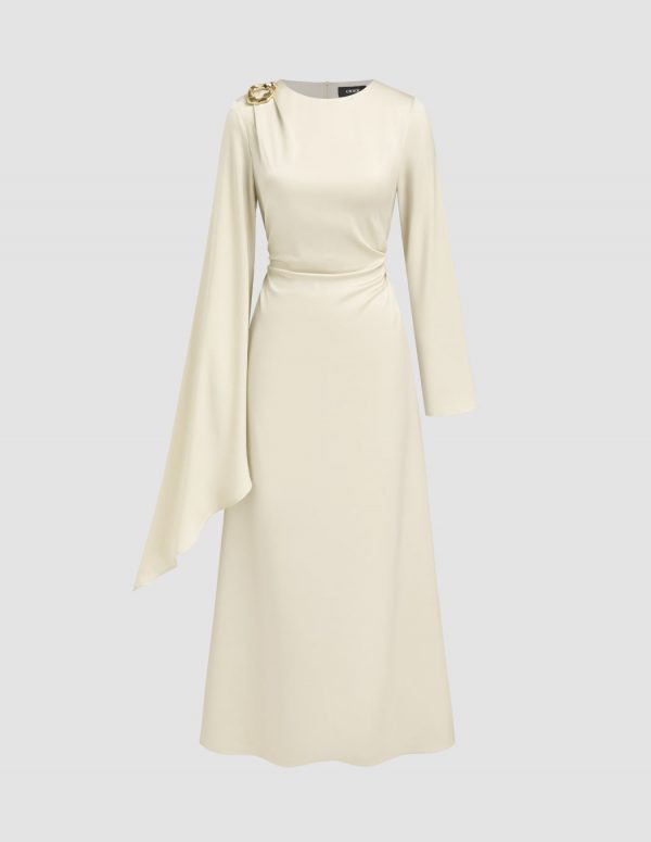 Radiance Satin Asymmetrical Maxi Dress