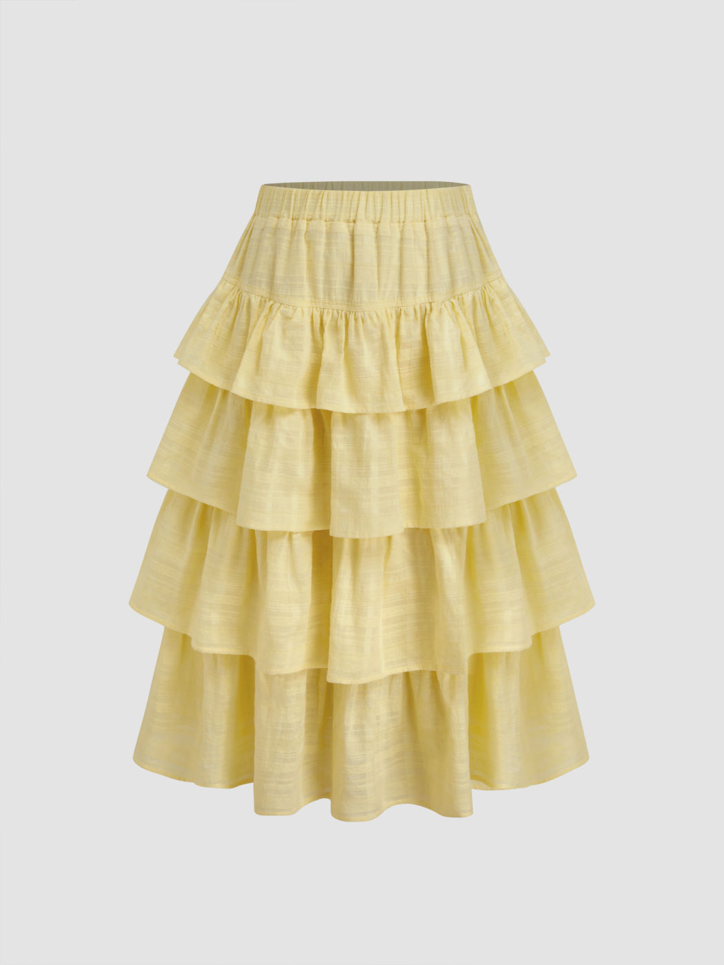 Cotton Cascade Layered Midi Skirt