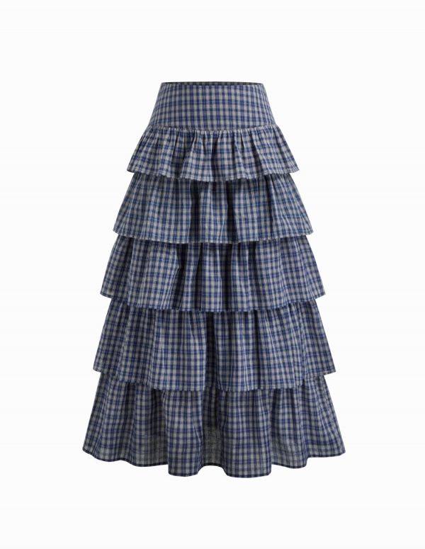 Highland Charm Layered Ruffle Maxi Skirt