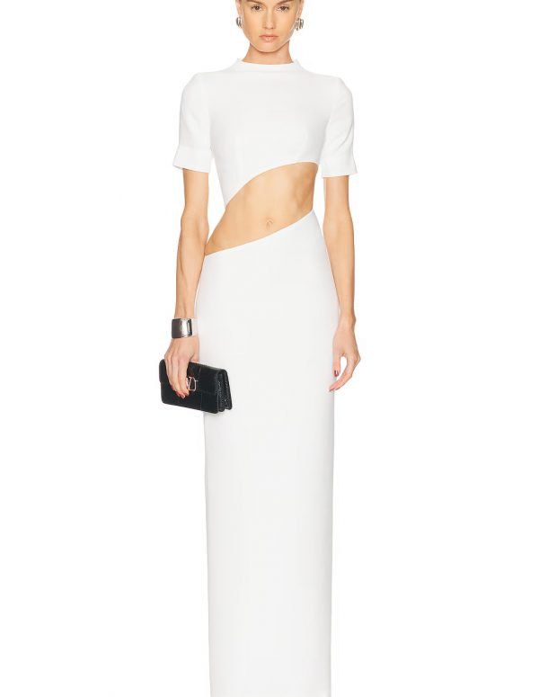 Elegant Edge Front Cutout Short Sleeve Dress