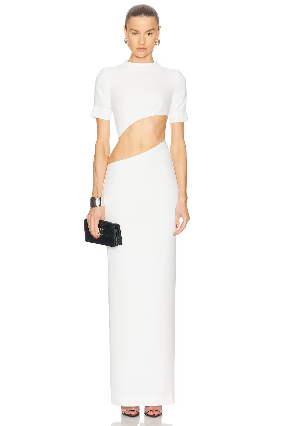 Elegant Edge Front Cutout Short Sleeve Dress